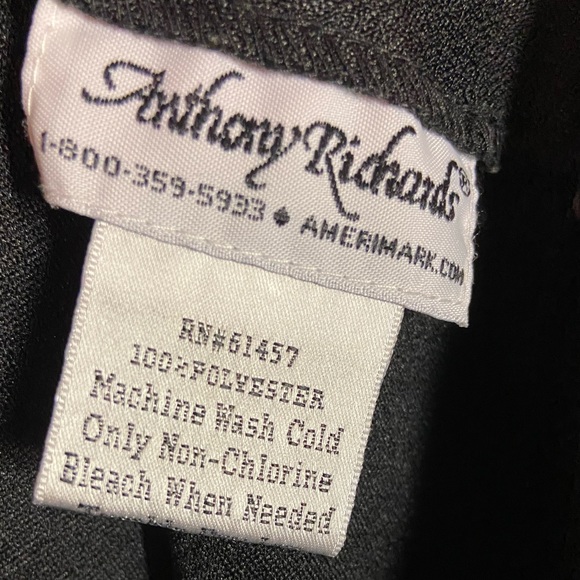 ANTHONY RICHARD’S Dressy Black Short Sleeve Midi Dress Back Zip Size 16P - Picture 3 of 4
